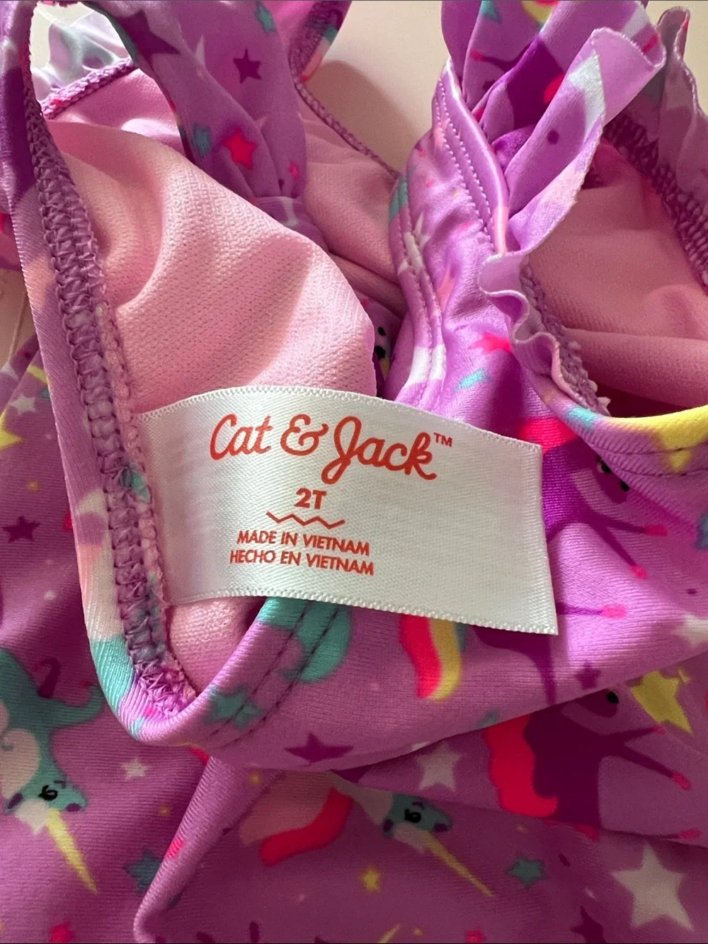 Cat & Jack Purple Unicorn Print One-Piece Swimsuit